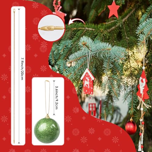 Gold Christmas Ornament String Hangers - 200 Pcs Precut Snap Fasteners