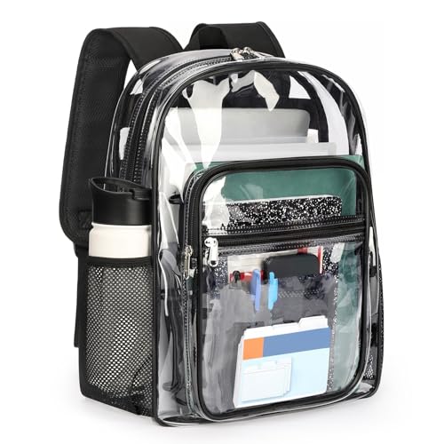 Heavy Duty Clear Backpack for School - Large Transparent PVC Bookbag