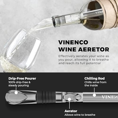 7-in-1 Wine Chiller Stick Set with Aerator, Pourer, and Vacuum Pump