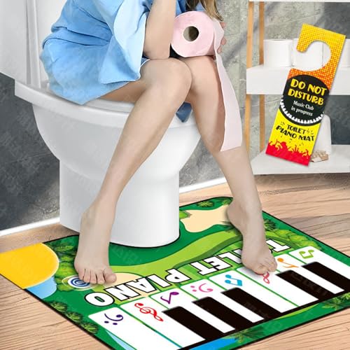 Musical Toilet Piano Mat - 24x19 Inch Waterproof Non-Slip Floor Rug
