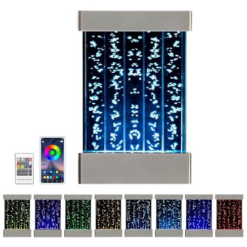 24x16 Inch Wall-Mounted LED Bubble Wall Sensory Water Panel with App Control