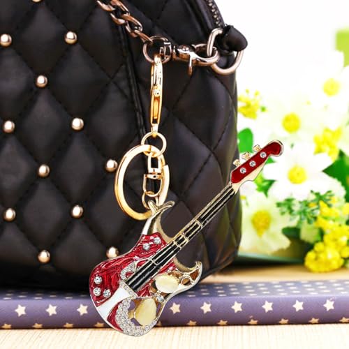 BAOXUE Guitar Christmas Ornament - Miniature Red Electric Guitar, Music Lover Gift, Guitar Decoration for Tree, Festive Holiday Decor - Variation: Guitar