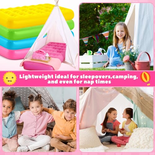 4-Pack Inflatable Toddler Air Mattress Set for Camping and Sleepovers