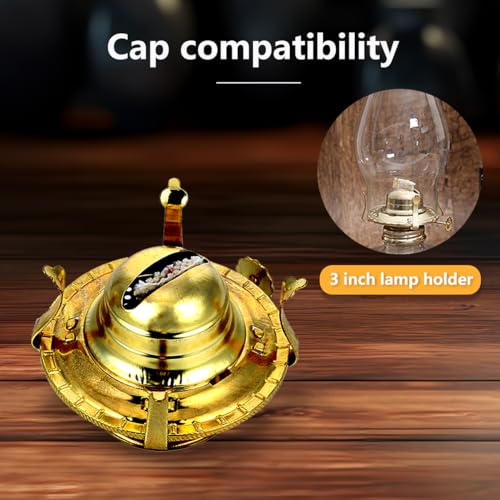 #2 Brass Plated Oil Lamp Burner Replacement with Collar & Cotton Wick