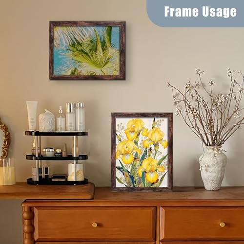 12x16 Picture Frame, Brown Wood Wall Hanging Photo Frame with Acrylic