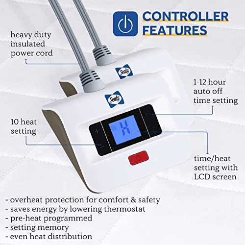 Heated Mattress Pad Queen Size with Dual Control & 10 Settings
