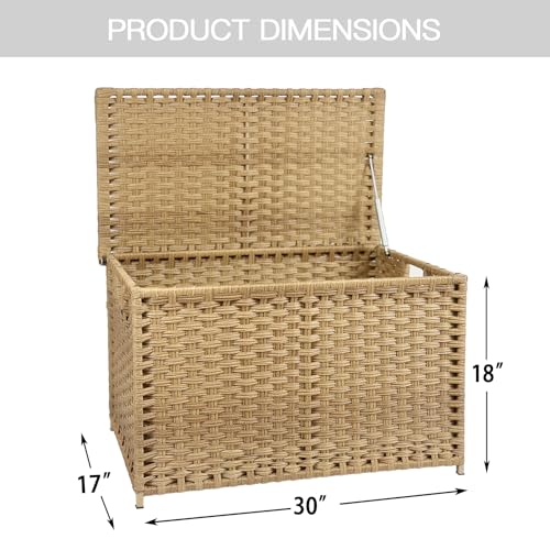 Large Wicker Storage Trunk with Lid, 160L Handwoven Blanket Chest