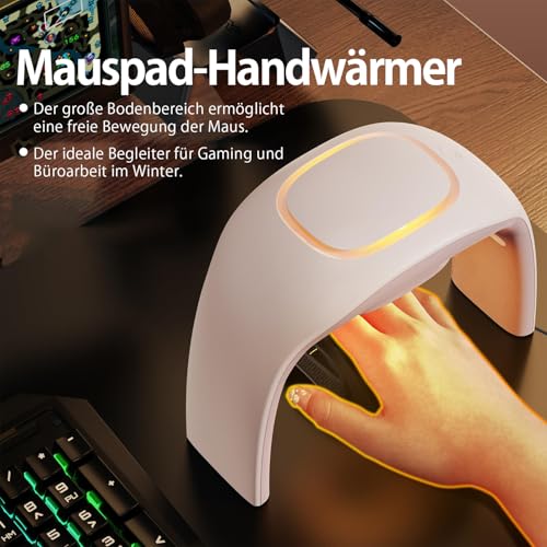 Desktop Space Heater and Hand Warmer with Thermostat Beige