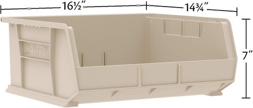 Akro-Mils Plastic Storage Bins - Space-Saving Stackable Organizers | 15" x 16" x 7", Black, 6-Pack