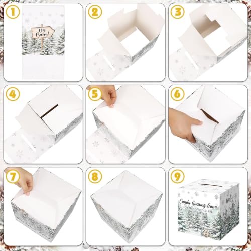 Glenmal Baby Shower Game Kit with Large Bottle & Card Box - It's Cold Outside Theme