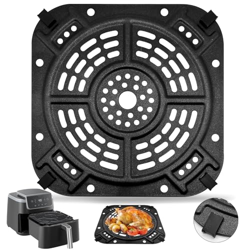 8.43-Inch Air Fryer Crisper Plate Replacement with Handle and Rubber Feet