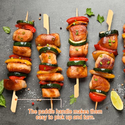 200-Piece Bamboo Appetizer Skewers, 6-Inch Flat Paddle Cocktail Picks