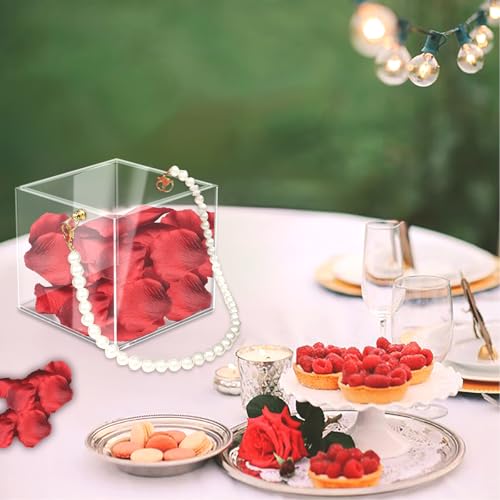 Clear Acrylic Flower Girl Basket for Weddings, 5.3-Inch DIY Petal Holder