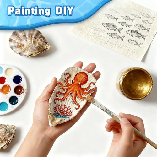 30 Pcs Natural Large Oyster Shells (4-5 Inch) for DIY Crafts & Decor