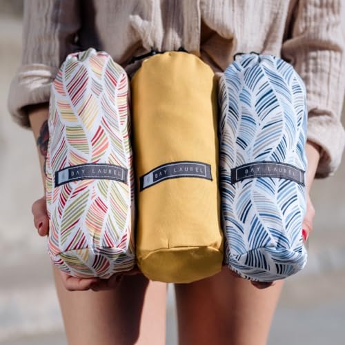 BAY LAUREL Turkish Beach Towel with Travel Bag, 39x71 Oversized Quick Dry