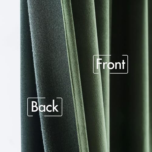 Velvet Blackout Curtains 52x84 Inch - 2 Panels Thermal Insulated Window Drapes