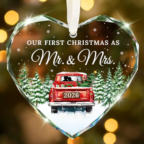 First Christmas Married Ornament 2026 - Mr & Mrs Wedding Gift, 1st Mr & Mrs Variant