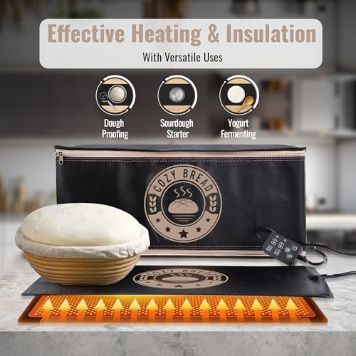 Sourdough Bread Proofing Kit with Thermostat Controlled Heating Mat