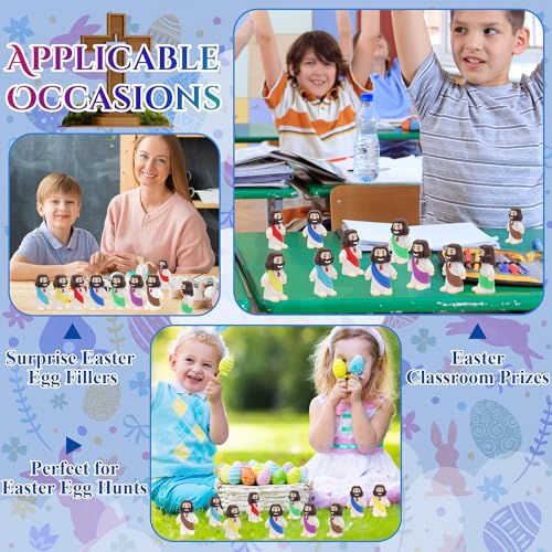 100 Pcs Mini Jesus Figurines Bulk Set for Religious Party Favors & Easter