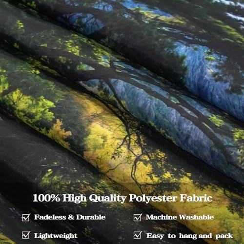 Nature Forest Mountain Tapestry - Green Pine Tree Wall Hanging Decor