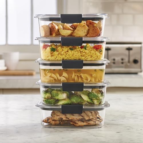 Rubbermaid Brilliance Tritan Plastic Food Storage Containers 3.2 Cup Set of 5