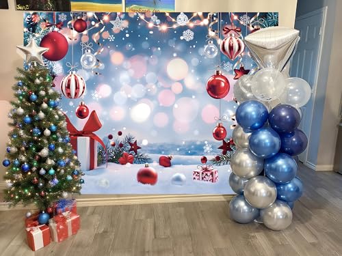 TENCOW 9x6FT Christmas Photo Backdrop Winter Wonderland Vinyl Backdrop 108x72 in