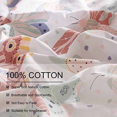 Butterfly Print 100% Cotton Twin Duvet Cover Set - 3-Piece Kids Bedding