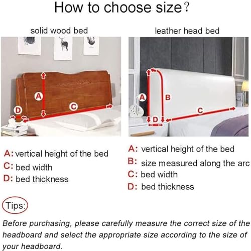 Velvet Bed Headboard Cover - Soft Dustproof Protector for Twin to King Size