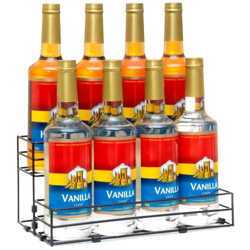 2-Tier Coffee Syrup Organizer Stand, 8-Bottle Countertop Storage Rack