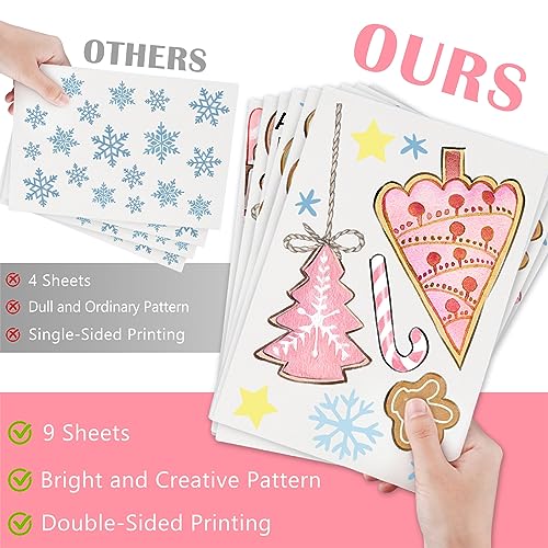 Mfault 148-Piece Christmas Gingerbread Window Clings Holiday Decor Set