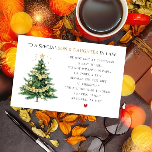Goroar Christmas Card for Son & Daughter-in-Law 2023 - From Parents, Premium Matte Finish, Includes Envelope, #547