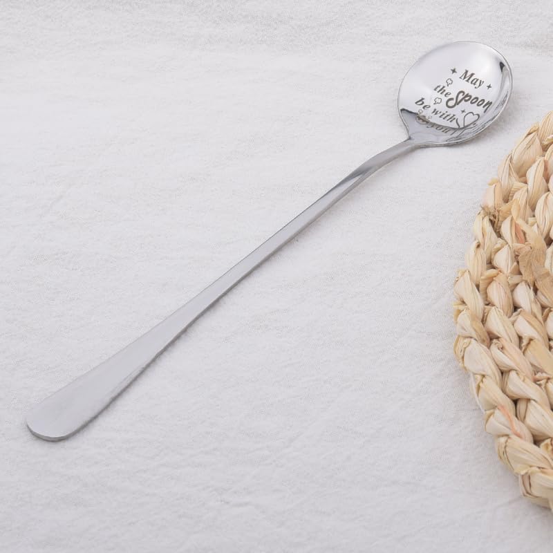 Yaozeio Stainless Steel Soup Spoons Set - Engraved Gift for Family & Friends