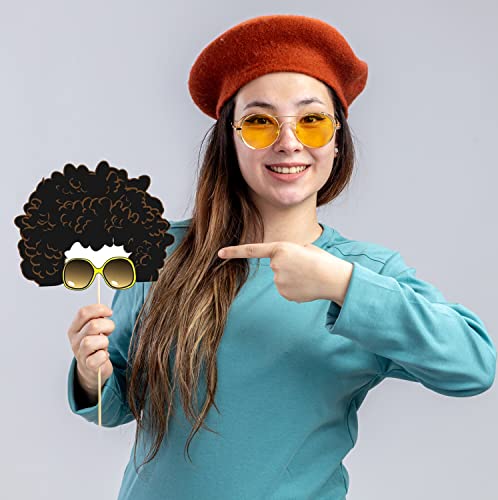 1970s Disco Party Photo Booth Props Kit - 20 Piece Retro Theme Decorations