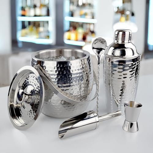 BREKX 5-Piece Insulated Cocktail Bar Set - Ice Bucket, Shaker, Accessories