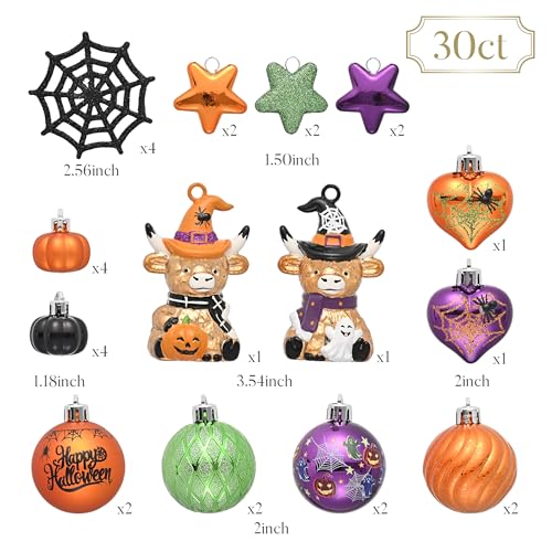 30pc Shatterproof Halloween Ornament Set - Pumpkin & Harvest Tree Decor