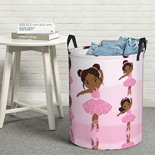 African Black Girl Laundry Hamper 38L Storage Basket - Durable & Foldable
