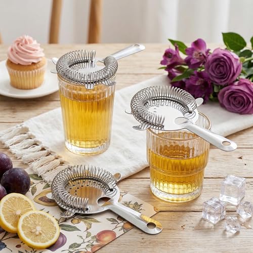 9 Pack Stainless Steel Cocktail Strainers with Spring - Bar Tools for Bartenders & Mixologists