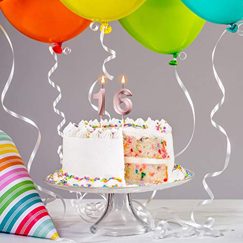 Rose Gold Birthday Number Candles for Milestone Celebrations