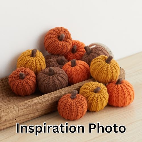 Mini Knit Pumpkins Set of 5, Fall Farmhouse Tier Tray Decor