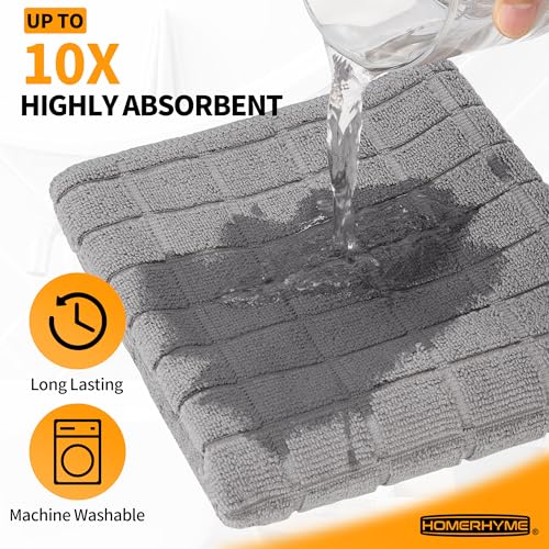 12-Pack Microfiber Hand Towels, 25 x 15 Inch Quick-Dry Grey Washcloths
