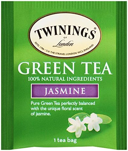 Twinings Green Tea - Jasmine Flavor, Individually Wrapped Bags, 20 Count | Fragrant & Caffeinated