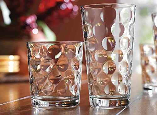 Home Essentials & Beyond Glassware Set of 8 - 4 Highball (17 oz.) & 4 Rocks (13 oz.) Drinking Glasses