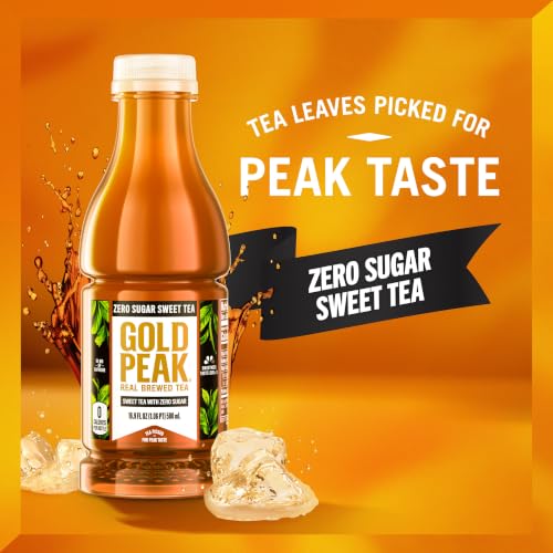 Gold Peak Zero Sugar Diet Iced Tea Drink, 16.9 fl oz, 6 Pack