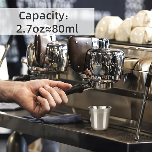 RECAPS Silver 80ml Stainless Steel Espresso Cups Set - Double Wall Insulated