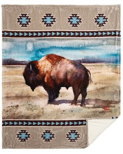 Carstens Inc. Oversized Sherpa Fleece Throw Blanket 54x68in - Renegade Buffalo