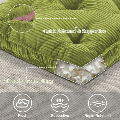 Tufted Corduroy Floor Cushion, 22x22 Square Meditation Pillow