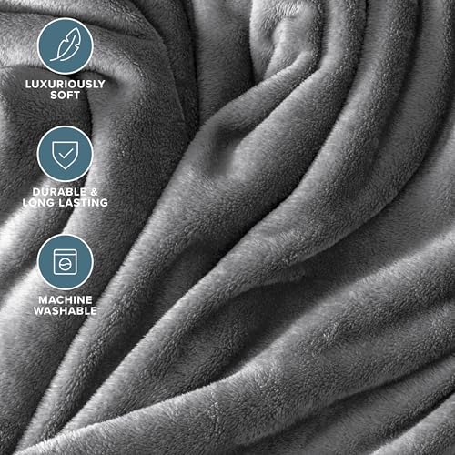 Bare Home Ultra-Soft Microplush Fleece Blanket - Twin/Twin XL, Grey