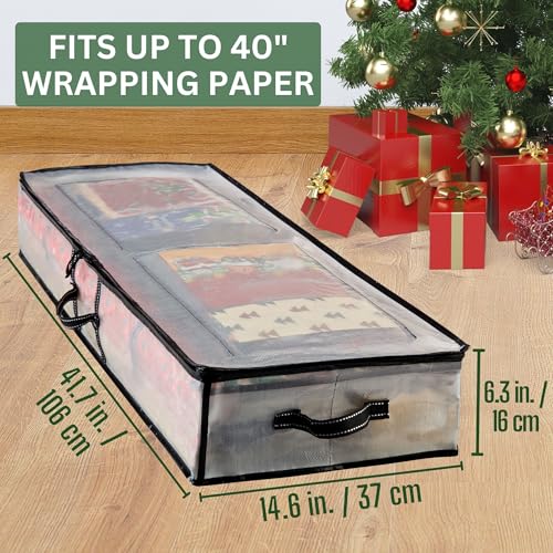 Clear Wrapping Paper Storage Box 2 Pack 40 Inch Underbed Container