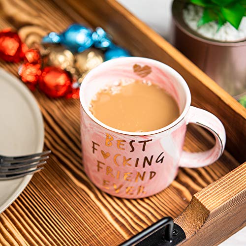 Hendson Pink Marble Coffee Mug 11.5oz - Best Friend Birthday Gift for Women