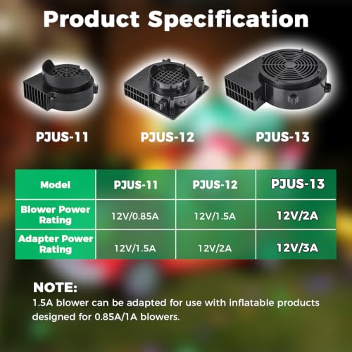 2A Replacement Inflatable Blower with 12V Adapter and 7 LED Lights for Holiday Decor